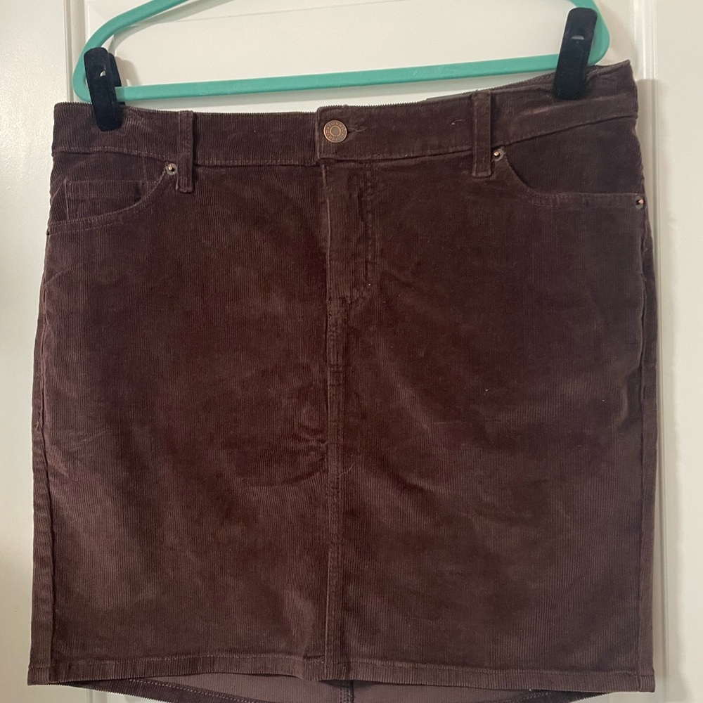 Torrid Chocolate Corduroy Mini Skirt